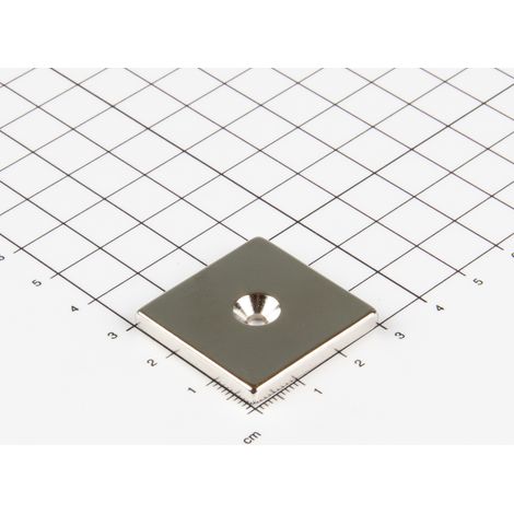 Magna-C Neodym-Blockmagnet 30x30x4mm mit konischer Senkung
