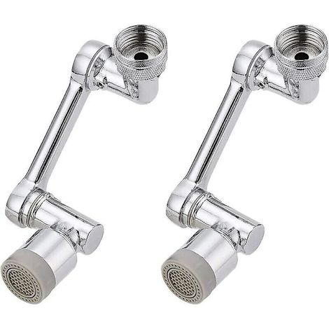 Lot de 2 rallonges de robinet pivotantes à 1080 degrés, rotation à 1080 degrés, rallonge universelle anti-éclaboussures pour cuisine et salle de bain (1/4)