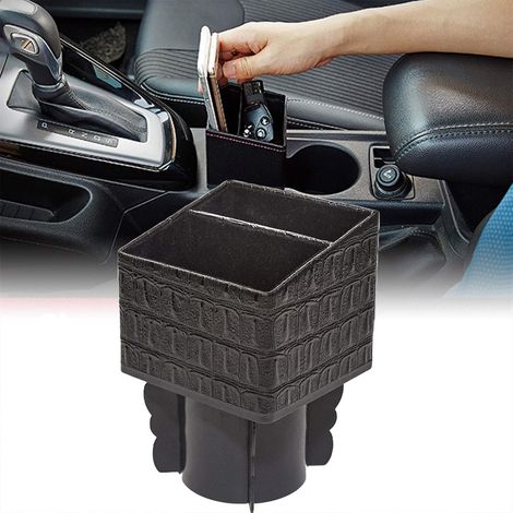 Contenitore di controllo centrale quadrato per auto GABRIELLE, borsa per spazio tra i sedili dell'auto, raccoglitore di chiavi per cellulare (motivo coccodrillo) (1/5)