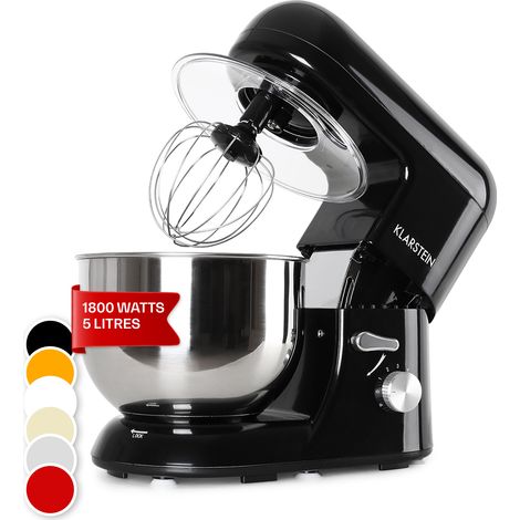 Klarstein Stand Mixer, 5L Food Mixer for Baking with Bowl, 2000W Cake Mixer w/ Beater, Dough Hook, Whisk & Mixing Bowl, 6 Speed Planetary Rotation Kitchen Maker, Electric Mixer for Baking Bread Pastry