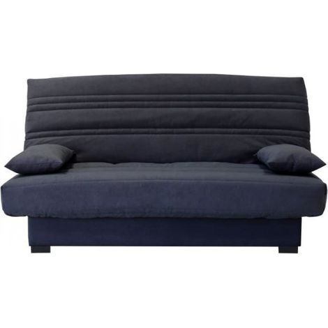 Canapé convertible clic clac 3 places – Matelas 17 cm haute résilience – Dimensions L199 x P96 x H103 cm – Tissu gris anthracite (1/5)