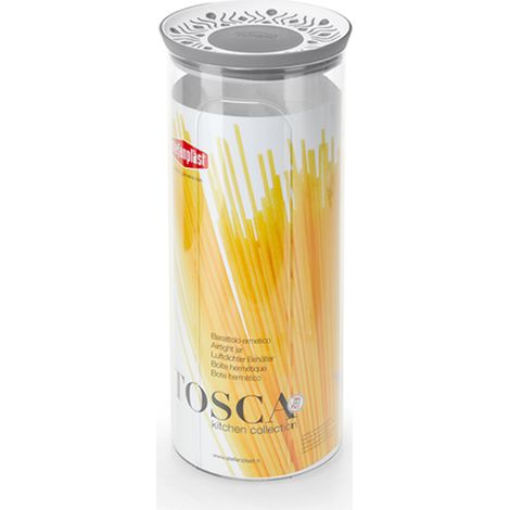 Barattolo tondo ermetico per alimenti grigio Stefanplast Tosca lt 2,2 (1/2)