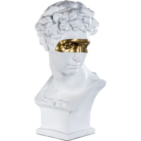 Figurine décorative en résine or blanc 32 x 33 x 58 cm