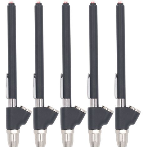 Lot de 5 manomètres de pression de pneus type crayon à double tête pour SUV camping-car quad 10‑120PSI 70‑827KPa (1/5)