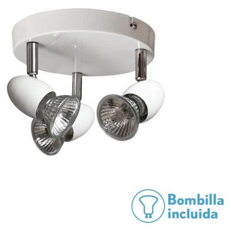Plafoniera Spotlight Sonora Bianca 3xGU10 con Lampadine (Ø17x13cm)