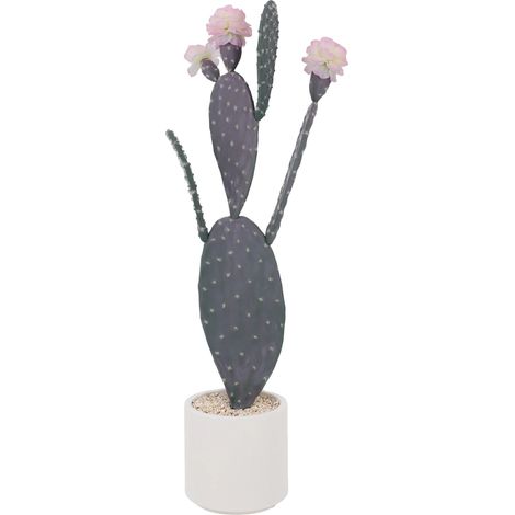 Cactus artificiale, design realistico, per uso interno ed esterno, verde (1/2)