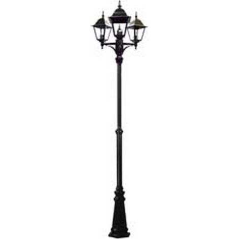 1PZ LAMPIONE 3 LUCI SU PALO MODELLO NEW YORK - 3x100w IP44 cm.230h. colore nero