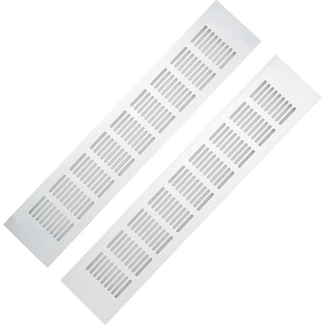2 Stück Lüftungsgitter aus Aluminiumlegierung, rechteckige Lüftungsplatte für Schränke, Schuhschränke, Kleiderschränke, 80 x 400 mm (1/5)