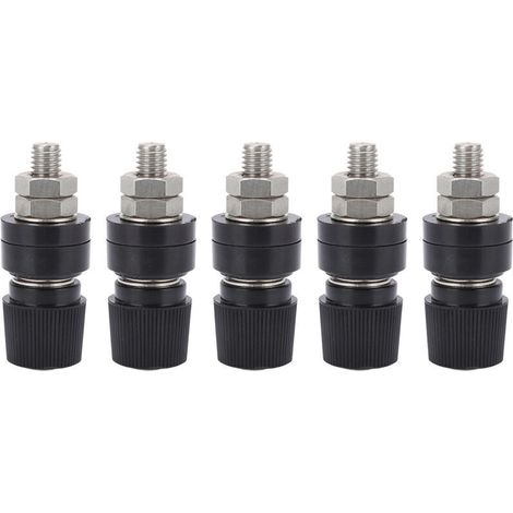 5 pièces Borne M8 en Laiton Nickelé pour Connexion de Machine à Souder - Connecteur de Poste d'Inverseur Noir (1/5)