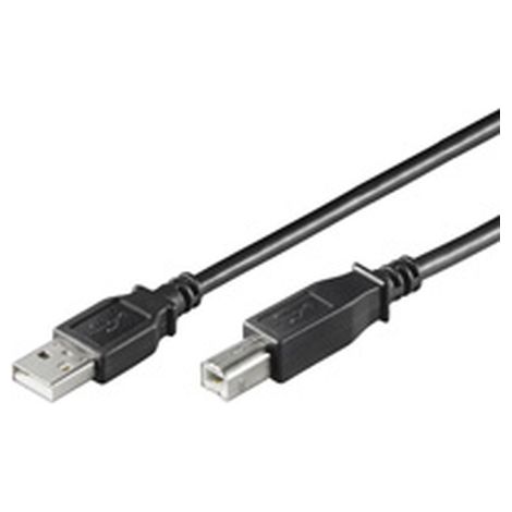 goobay USB AB 300 HiSpeed Black 3m - Cable USB A/B Negro, 3m, Impresora