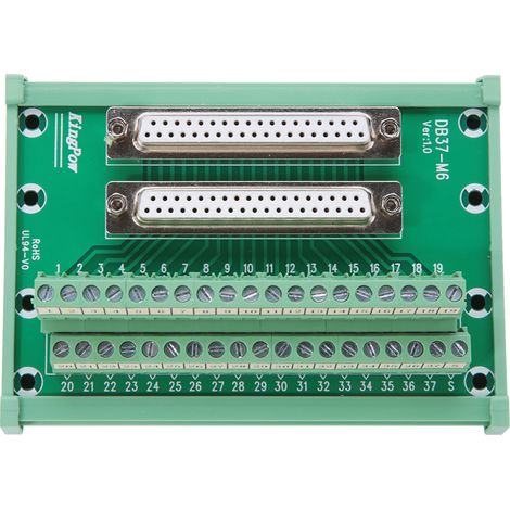 DB37-M6 : module d'interface à double connecteur femelle pour montage sur rail DIN, avec bornier et connecteur de carte (1/5)