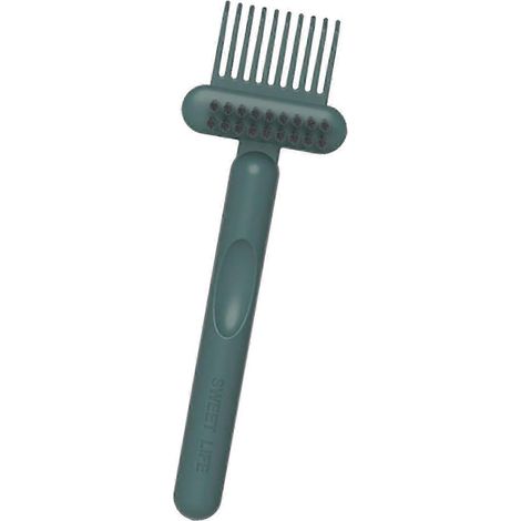 Outil de nettoyage de brosse à cheveux 2 en 1, brosse de nettoyage de peigne, nettoyeur de brosse pour chien multi-usage, nettoyeur de brosse à cheveux portable-Green