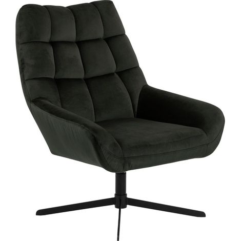Sillón Norsica 372, Verde oscuro, 88x73x82cm, Tapiz, Patas: Metal, 0