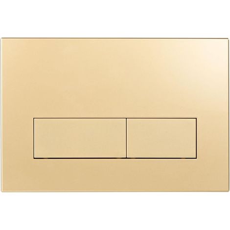 Plaque de Commande WC, Compatible Avec Geberit Sigma, UP300 et UP320, avec Double Chasse, Équipée d'un Set de Leviers de Chasse et d'un Cadre d'Installation, Dims 245 × 164mm.(Gold Matt) (1/5)