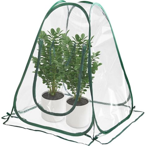 Tente d'hiver pour plantes - 70 x 70 x 80 cm - Avec fermeture éclair - Mini serre - Pliable (1/5)