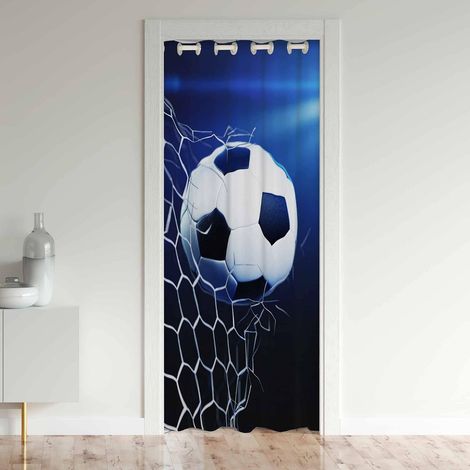 Football Rideaux Interieur Salon Chambre Rugby Sports Décoration Rideau de Porte 106x203cm Soccer Ball Rideau Occultant Rideaux - 106L X 203H cm (1 Panneaux) (1/5)