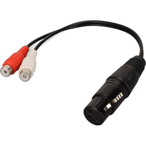 Câble répartiteur en Y XLR femelle vers 2 RCA femelles, câble double RCA 3 broches vers 1 XLR femelle-femelle pour microphone, table de mixage et amplificateur (1/4)