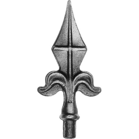 Deco Fer Forge – Pointe de lance en fer forgé H130mm Ø12mm – Tige pour tube creux – Fixation par soudure – Élément décoratif pour portail