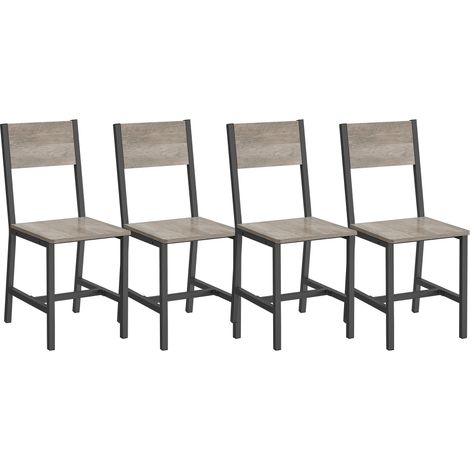 Vasagle – Lot de 4 chaises salle à manger en acier gris – Style industriel – Confort ergonomique – Assemblage rapide – Dimensions 36x46,6x87,1 cm (1/5)