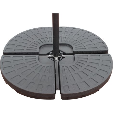 Concept-Usine – Lot de 4 dalles de parasol à lester 13L – Plastique HDPE noir – Dimensions 48 x 48 x 7.5 cm – Résistantes aux chocs et intempéries