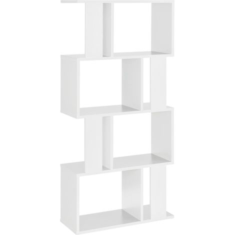 Libreria per soggiorno contenitore ripiani in MDF melaminico 130 cm bianco 030001073