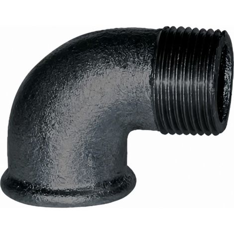 Winkelstück verformbar 90°, 15x21, männlich weiblich schwarz kleiner Radius
