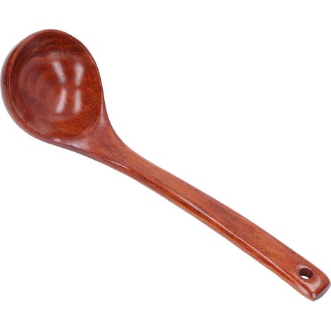 Cuillère en bois naturel pour soupe, bouillie, cuisine et salle à manger, 27 cm (1/5)