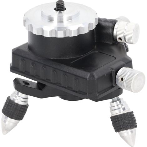 Base d'ajustement niveau 360° rotative micro réglage adaptateur trépied laser support 1/4in 5/8in ABS alliage 20kg (1/5)