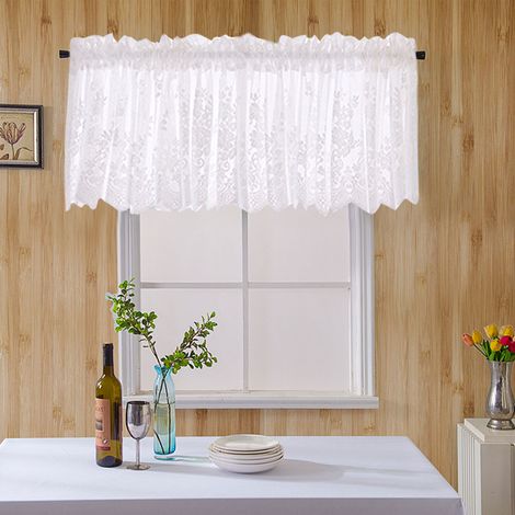 Rideau En Dentelle Pour Cuisine - Tissu Polyester Résistant - Design À Carreaux - Filtrage Lumière Naturelle - 1 Pièce (1/5)