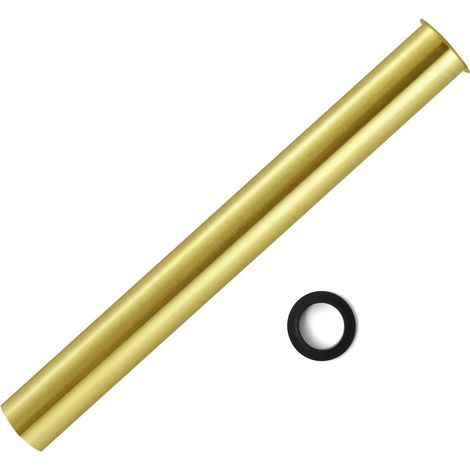 Tube de plongée en laiton 300 mm pour siphon, tuyau d'extension de 32 mm, tuyau de plongée droit, siphon de bouteille pour vidage de lavabo, or brossé (1/5)
