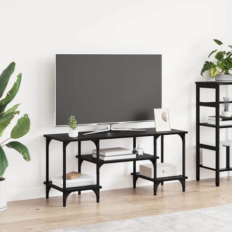 Meuble TV-Banc TV-Meuble Télé Chêne noir 102 x 35 x 45,5 cm (1/5)