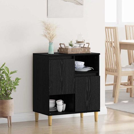 Buffet-Meuble de rangement Chêne noir 35 x 60 x 70 cm Bois d'ingénierie 385265 (1/5)
