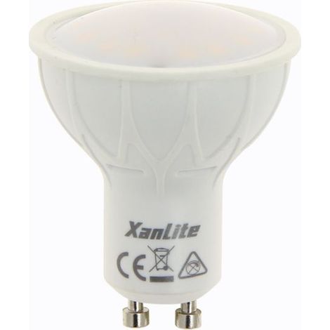 Ampoule LED spot, culot GU10, 5,5W cons. (35W eq.), lumière blanc chaud, 150 lumen en autonome (1/7)