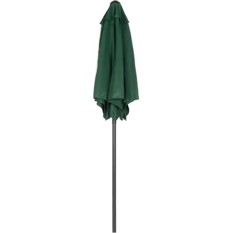 Sonnenschirm Ø196 cm, Sonnenschirm mit Knickfunktion, sechseckig Balkonschirm Strandschirm windfest stabil Marktschirm Kurbelschirm Sonnenschutz für Strand Balkon Garten, Grün 
On-Site
