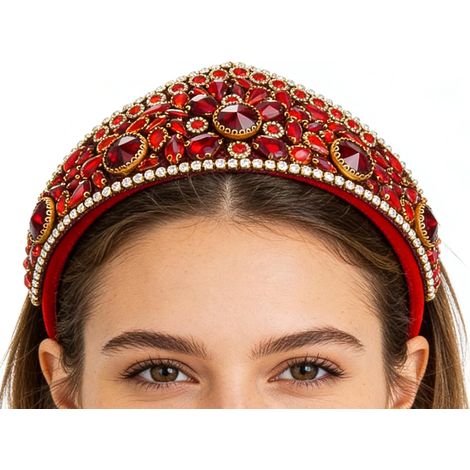Bandeau Strass Fournitures De Fête Rétro Étincelantes - Accessoire Capillaire Élégant pour Femmes,pour Fête Spectacle Halloween Cosplay Noël Quotidien Extérieur (1/5)
