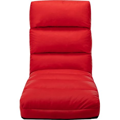 Maison Exclusive - Sedia a Sdraio da Terra Pieghevole Rossa in Similpelle (1/5)