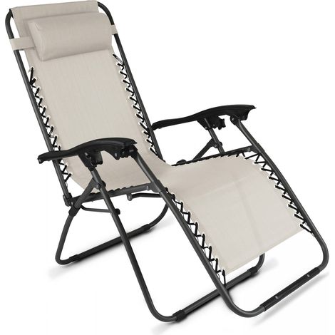 Fauteuil de jardin pliant en acier taupe