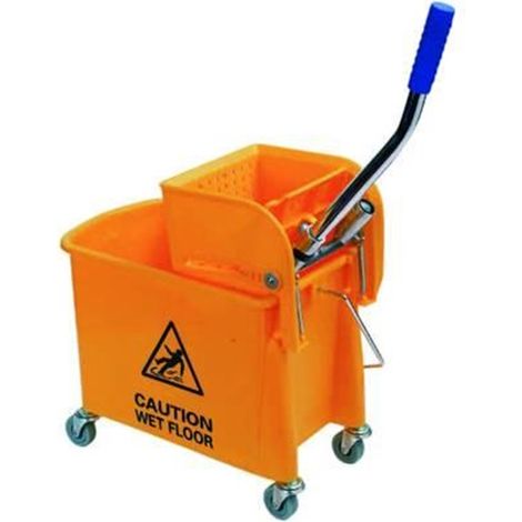 Carrello per mocio e strizzatore CLEAN WARNING Lady Doc, capacit� 20 litri, colore giallo, dimensioni 63x27x67 cm, modello FER 226059