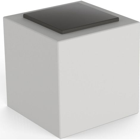 Pouf da Giardino 50x50 cm con Cuscino in Resina Arkema Iris Comfort Bianco (1/2)