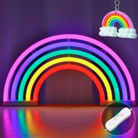 Lumières néon LED arc-en-ciel, appliques murales décoratives, idéales pour la maison, la chambre, le bar et les décorations de fêtes. (1/5)