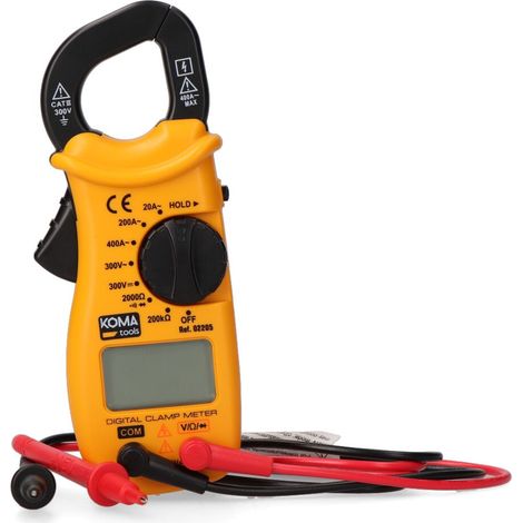 Pinza amperimétrica digital cat iii 400 a 300 v, 62 x 32,5 x 151 mm