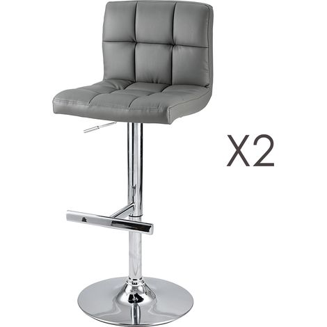 Lot de 2 chaises de bar coloris gris - JOAHAN