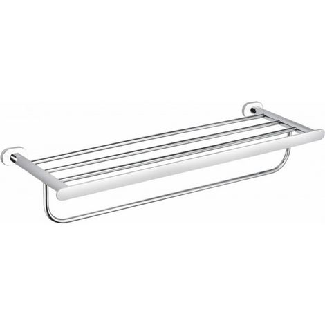 Tablette avec porte-serviettes YUKON en laiton blanc chromé 66,55 cm (1/2)