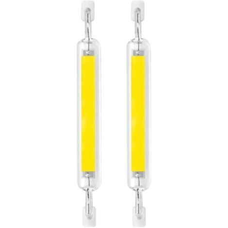 Lot de 2 ampoules LED R7s 10 W 78 mm à intensité variable, double culot, halogène 80 W, 120 V, type J, projecteur R7s 6 000 K, éclairage paysager, blanc froid, 78 mm (1/5)