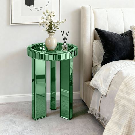 Round Glass Side Table With Tray Top Sofa Table (1/5)