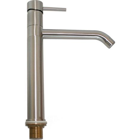 Grifo monomando para fregadero de cocina acabado acero inoxidable h.32,9x19 cm (1/3)