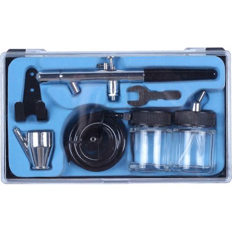 Kit aérographe à double action 0,35 mm avec alimentation par siphon - Outil de pulvérisation pour peinture artistique (1/5)