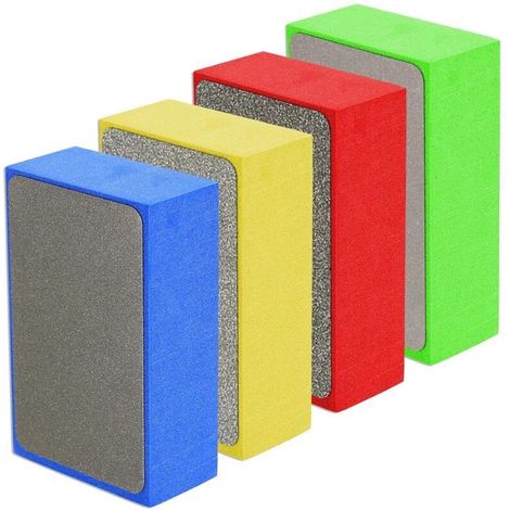 Set of 4 Diamond Hand Polishing Pads, Concrete Sanding Blocks, Sanding Wedges, Sanding Sponge Pads for Tile, Porcelain, Stone, Ceramic, Granite, Marble, Glass, 60, 100, 200 Grit, 4 (1/5)