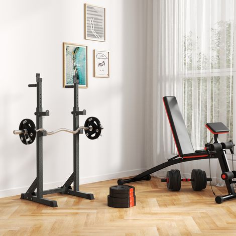 CHICFURN Dischi pesi set da 4 15 kg neri, Ø 25/30 mm, 3 maniglie (1/5)
