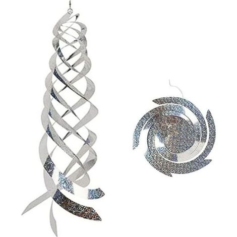 Lot de 5 répulsifs anti-pigeons en spirale, répulsifs réfléchissants pour protéger votre jardin, balcon, terrasse et ferme. (1/5)